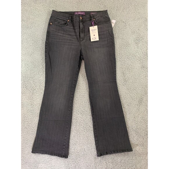 Gloria Vanderbilt Amanda Bootcut Slimming Panel Jeans Rockville Size 14P Pockets - Picture 1 of 11